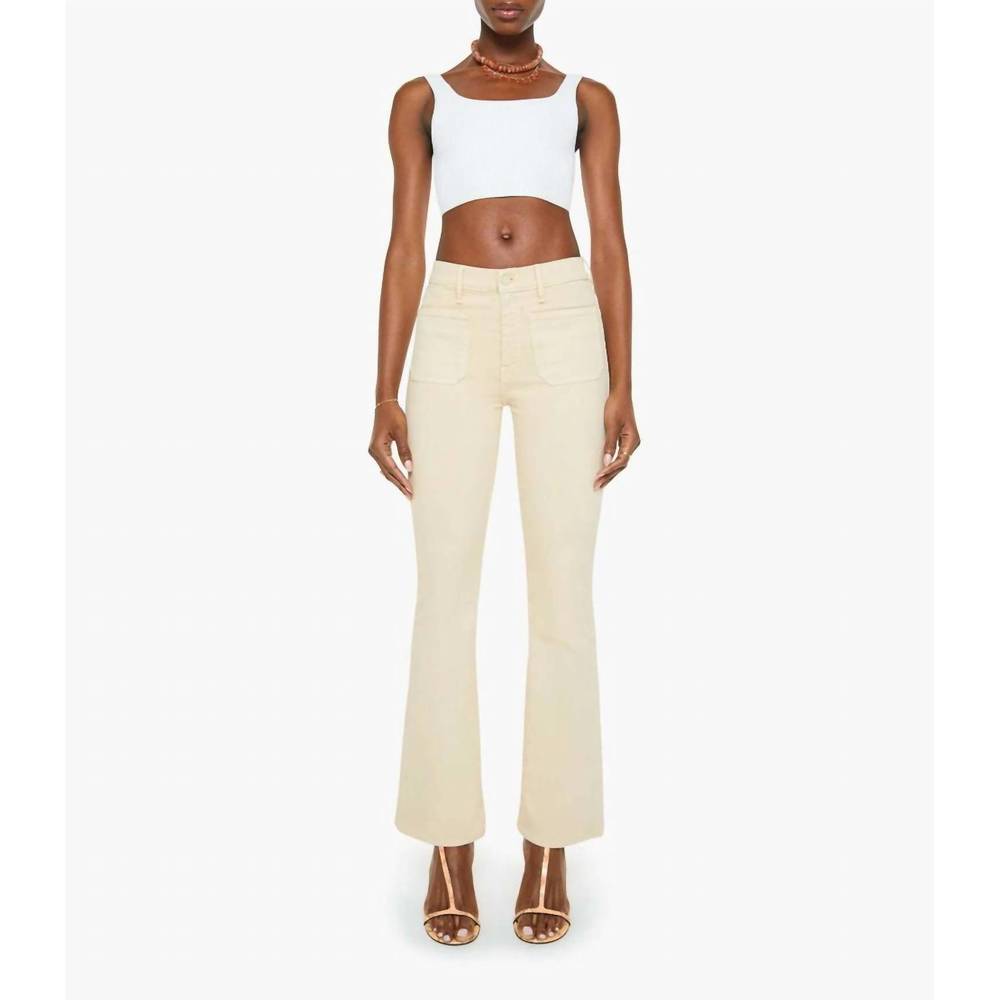 MOTHER Cream Wide-Leg Flare Jeans